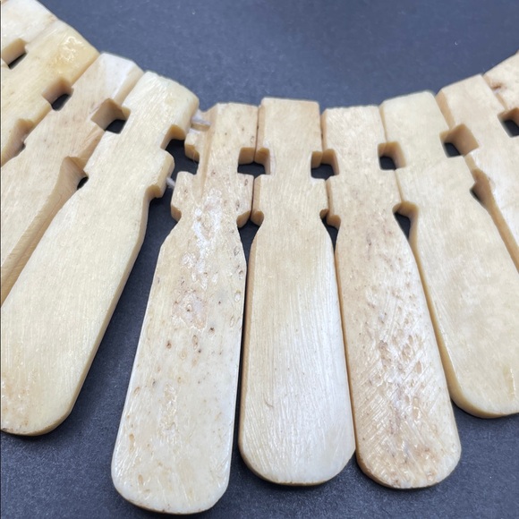 Bovine bone necklace/choker vintage C40 - Picture 4 of 7